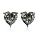 wholesale [18K White Gold] Kwai Douyin Internet Celebrity Live Broadcast Source D Color Moissanite Heart Stud Earrings Classic Three-Prong Earring Wholesale-0-12