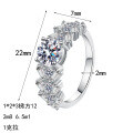 S925 Silver Moissanite Ring, 1ct Rectangular Beveled Design, Luxurious Holiday Gift-0-3