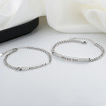 wholesale S925 Sterling Silver Tidal Sheng Couple's 8023 You 1314 Bracelet with Chain Link Korean Version Valentine's Day Gift Jewelry-0-1