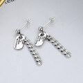 wholesale S925 Sterling Silver Celebrity Same Style Earrings Street Trend New Chain Tag Patchwork Long Earrings-0-0