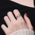 wholesale S925 Sterling Silver Minimalist Style Irregular Shaped Multi-Layer Trendy Personality Adjustable Ring for Women-0-3