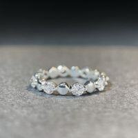 wholesale S925 Sterling Silver Bubble Ring with Inlaid Diamonds, Circular Row Ring, Simple Stackable and Versatile Diamond Ring, Zircon Ring for Wholesale-Gold-CBJZ534 No. 5