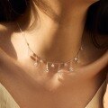 wholesale 925 Sterling Silver Dainty Light Luxury Women's Necklace, European and American Style Stackable Layering Mix and Match Ultra Fairy Internet Celebrity Trendy Fashion Collarbone Chain-0-1