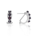 wholesale S925 Sterling Silver Cross-Border Niche Zircon Earrings with Natural Black Garnet Studs, Spring and Summer New Collection-0-4