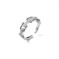 wholesale S925 Sterling Silver Diamond-Inlaid Interlocking Chain Ring Ins Style Design Earrings for Women R01600-0-4