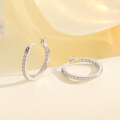 wholesale Metal S925 Moissanite Stylish Hoop Earrings for Women, Ins Style Minimalist Design Earrings, Ready to Ship, Cross-Border Best Seller-0-1