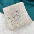 wholesale Silver S990 Hollow Wave Four-Leaf Clover Full Diamond Pendant, Fashionable Minimalist Personality and High-End Jewelry-0-0
