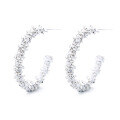 wholesale S925 Sterling Silver Sparkling Irregular Crushed Silver C-Hoop Earrings, Light Luxury and Versatile for Women-0-5