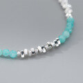 wholesale S925 Sterling Silver Amazonite Bracelet, Ins Style Fresh and Delicate Design, Elegant Women's Accessory S6636-0-3