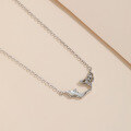 wholesale S925 Sterling Silver Minimalist Small Fresh and Unique Design White Shell Whale Pendant Necklace for Women, Cross-border New Product-0-1