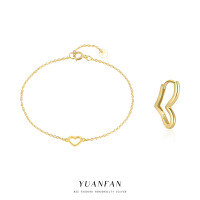 wholesale S925 Sterling Silver Hollow-Out Heart Minimalist Earrings for Women,。-Single two-piece combination 925 silver