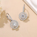wholesale 18K Gold Plated Sterling Silver with Moissanite Cross-Border Luxury Round Earrings S925, Fashionable and Popular Moissanite Earrings-0-1