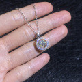 Metal Pendant with 1ct D Color Moissanite Jumping Heart-0-1