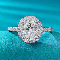 wholesale 925 Silver New 7*9 Oval Pigeon Egg High Carbon Diamond Ring, Fashion Minimalist Ring Band for Dropshipping Live-R881 White Diamond>No.7