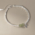 wholesale S925 Sterling Silver Hetian Jade Broken Silver Bamboo Joint Leaf Bracelet Ins Style Small Fresh Accessories for Women S644-0-2