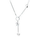wholesale S925 Sterling Silver Multi-element Accessory Star and Heart Pendant Necklace, Ins Street Style Collarbone Chain for Women-0-4