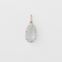 wholesale S925 silver plated with 14K gold, French vintage luxury-style irregular blue flash labradorite pendant by Dully Jewelry-Labradorite Pendant 925 Silver