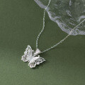 wholesale 990 Sterling Silver Fresh Sweet Ins Style Exquisite Design Hollow Lace Butterfly Pendant Y01581-0-0