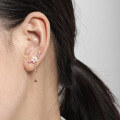 wholesale S925 Sterling Silver 1330 Korean Version Ins Niche Minimalist Versatile Elegant Inlaid Zircon Flower Design Earrings for Women-0-3