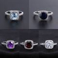 wholesale S925 Sterling Silver Manufacturer Direct Supply Light Luxury Blue Gemstone Ring for Women, Simply Set with Natural Topaz-0-0