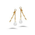 wholesale S925 silver plated with 14K gold white crystal earrings in sweet Japanese Mori-style for jewelry wholesale-0-0