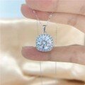 wholesale S925 Sterling Silver 5ct Moissanite Square Pendant Necklace, Amazon Cross-Border Hot Selling Luxury Fashion Jewelry for Wholesale-0-1