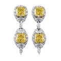 wholesale Metal: 925 Silver, ZHUOZHIFAN Jewelry New 7*7mm Yellow Diamond Earrings Full Diamond Stud Earrings WomenWish-0-4