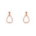 wholesale 14K Rose Gold, 9K Gold, 18K Yellow Gold AU750 Plain Gold Twist Stud Earrings Linear Earrings Wholesale for Women-0-4