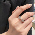 S925 Silver Moissanite Women's Geometric Ring-0-1