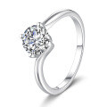 925 Sterling Silver Moissanite Four-Prong Women's Ring, Classic Fashion Jewelry, Manufacturer Drop Shipping-0-3