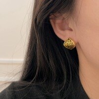 wholesale S925 Sterling Silver Geometric Leopard Print Earrings for Women, Vintage Enamel Drop Earrings-Sterling silver