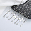 wholesale S925 Sterling Silver Trendy English Letter Fringe Necklace Ins Lady Elegance Versatile Light Luxury Collarbone Chain-0-1