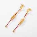 wholesale S925 Silver New Year of the Snake Red Rope Earrings Fashionable and Unique Snake-shaped Long Drop Earrings for Women Wholesale Customization-0-1