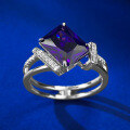 wholesale S925 silver new jewelry 8*10 purple-blue diamond high-carbon diamond-0-2