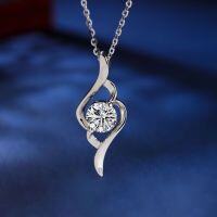 wholesale Sterling silver Cupid's arrow 1 carat D color moissanite necklace, versatile and unique design, luxury minimalist collarbone chain jewelry-TL010039 (zircon)>925 silver