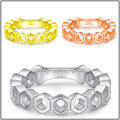 wholesale 925 Sterling Silver Hexagonal Honeycomb Hollow Out Non-Tarnish Niche Ring for Women Wholesale-0-0
