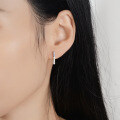 S925 Silver Moissanite Baguette Stud Earrings, Fine Craftsmanship-0-2