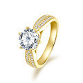 S925 Sterling Silver 1-Carat Classic Brilliant Moissanite Engagement Ring-0-7