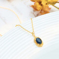wholesale S925 Silver Plated 14K Gold with Black Agate Retro, Chic, and Niche Pendant for Daily Wear, Direct Factory Wholesale-0-2