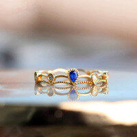 wholesale S925 sterling silver all-over small crown unique ring French-style luxury cross-border bestseller versatile women's ring-BZ0679-Gold>US Size 6