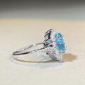 wholesale S925 Silver 8A High Carbon Diamond Ring Oval Pigeon Egg Diamond Wedding Ring TikTok Live Hot Seller Sea Blue Gemstone-0-3