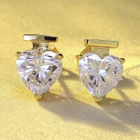 wholesale S925 Silver New 8*8mm Heart-Shaped High-Carbon Diamond Stud Earrings, Fashion Minimalist Women'sCross-Border Style-E331 Heart-Shaped White Diamond 925 Silver