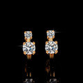 Rose Gold Plated S925 Silver Asymmetric Moissanite Stud Earrings-0-0