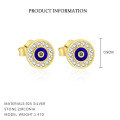 wholesale S925 Sterling Silver Evil Eye Necklace Set With French-style Flower Ring And Zircon Earrings-0-6