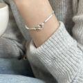wholesale 925 Sterling Silver Snake Bone Chain Bracelet for Women, Korean Dongdaemun Style, Unique Double Ring Interlocking Design, Small and Trendy, Versatile-0-0