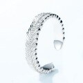 wholesale S925 Sterling Silver New Korean Style Fashionable and Unique Feather Ring, Unisex Fashion Couple Matching Rings for Wholesale from Manufacturers-0-2