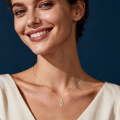 S925 Silver D Color Moissanite Leaf Pendant Necklace-0-0