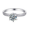 wholesale S925 sterling silver high-quality D-grade moissanite diamond ring, 1-carat wedding ring, single row diamond ring, rings wholesale-0-29