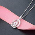 wholesale S925 Sterling Silver Oval Light Luxury Pendant for Women, Mature Style, Diamond-Inlaid Personality Silver Necklace Pendant Jewelry Wholesale Supply-0-2