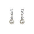 wholesale S925 Sterling Silver Inlaid Synthetic Pearl Earrings, Ins Style High-end Elegant Women's Ear Accessories M04603-0-4